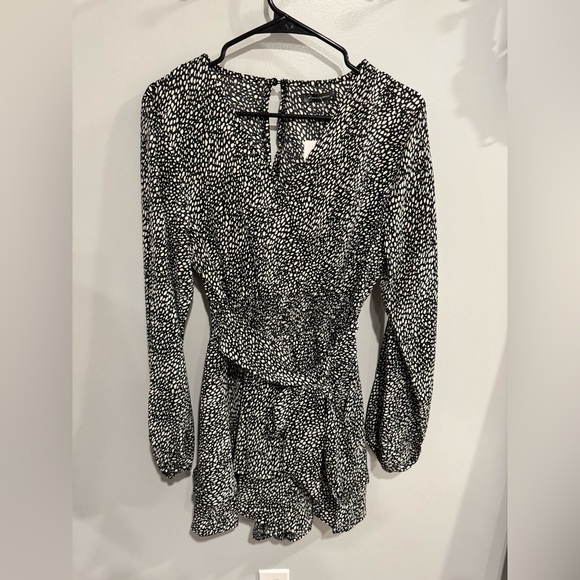 PrettyGarden Pants - Black and White Patterned Jumpsuit